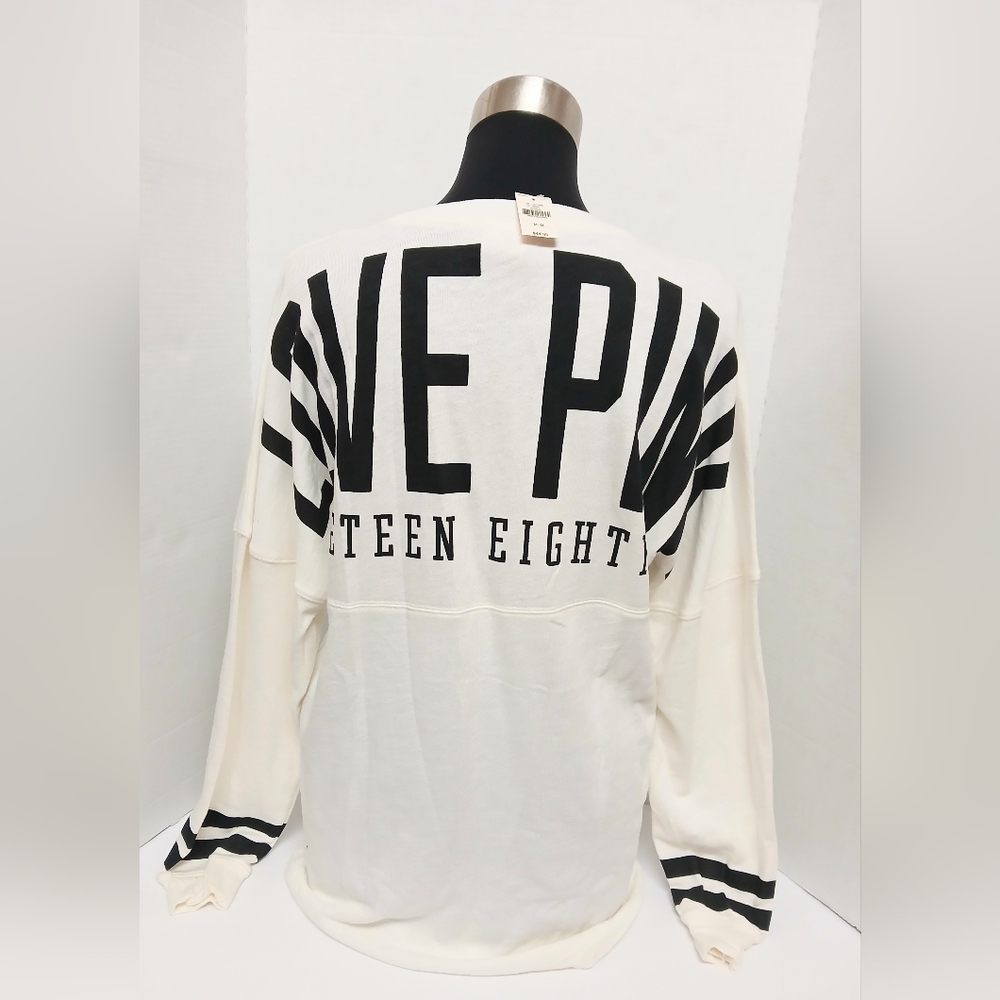 New Victoria's Secret Pullover IPink Long-Sleeve Shirt Size Medium - Picture 2 of 9